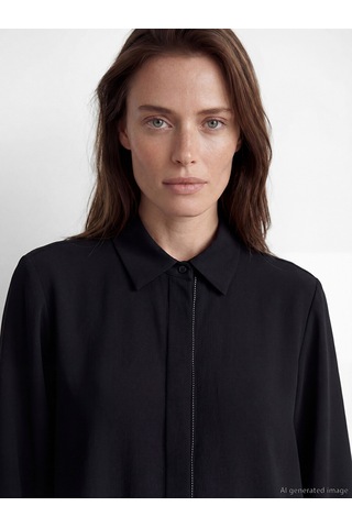 Lcw Grace Siyah Regular Fit Kadın Gömlek