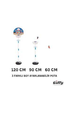 Giffy/ayaklı Büyük Boy Basketbol Potası 120cm Portatif Basketbol Pota Ayarlanabilir Boy