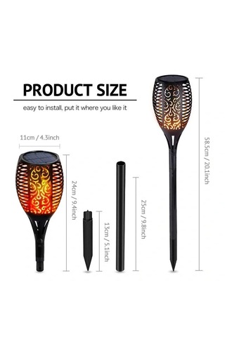 12 Ledli Alevli Solar Bahçe Aydınlatma 5332