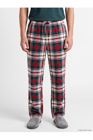 LC Waikiki Lc Waıkıkı Kırmızı Regular Fit Ekose Erkek Pijama Alt
