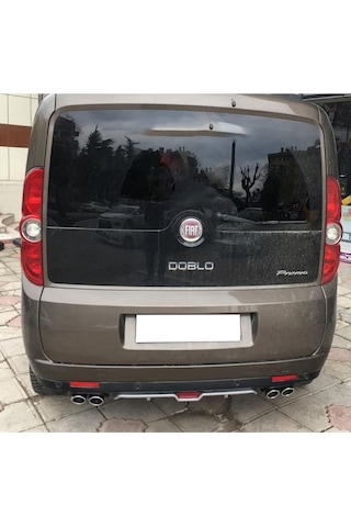 Fiat Doblo Gri Difüzör 4 Krom Egzoz Görünümlü Difizör Arka Ek Body Kit 2012 - 2015 Uyumlu