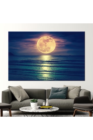 50x70cm 1 Parça Kanvas Tablo, Büyük Dolunay Kanvas Poster