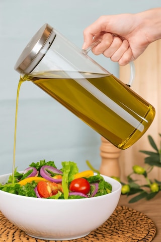 Çelik Kapaklı Vakumlu Borosilikat Cam Yağlık Sirkelik Sütlük Sürahi 1500 Ml Şeffaf