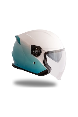 Palio 2.0 Deepsky Mavi-beyaz Güneş Vizörlü Açık Kask C2 Beyaz