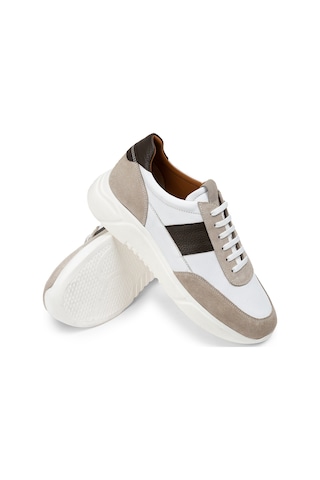 Deery Hakiki Süet Bej Erkek Sneaker Ayakkabı - 01963Mbeje01 Bej