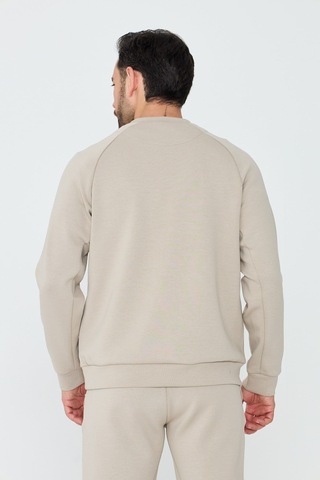 White Stone Bej Pamuklu Erkek Basic Sweatshirt Beıge