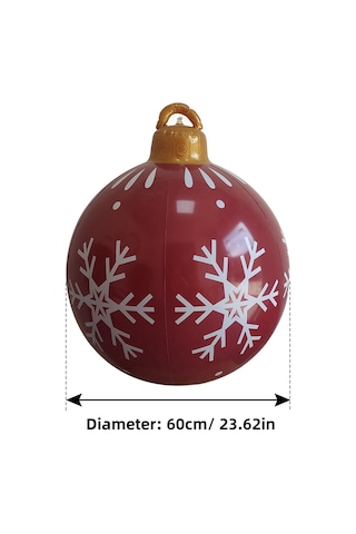 Gajeena Kırmızı Buz Karı Desenli 60cm Pvc Noel Balonu - Dışarıda/içerde Kullanım, Su Geçirmez Bahçe Ve Ev Dekorasyonu Çok Renkli
