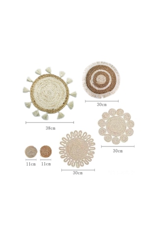 Reedark Doğal Malzeme El Dokuma Bohem Dekoratif Duvar Sepetleri Seti - Konukevi, Salon, Giriş İçin 6 Parça Zengin Kültürel Estetik