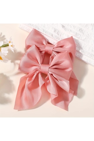 Willowhaven 2li Pembe Kırmızı Kurdeleli Saç Aksesuarı - Her Saç Ve Durum İçin Şık Okul Parti Kırmızı Pembe