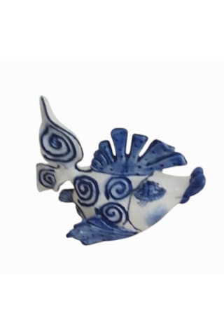 Seramik Sevimli, Büyük Mutlu Balık Dekoratifli Obje