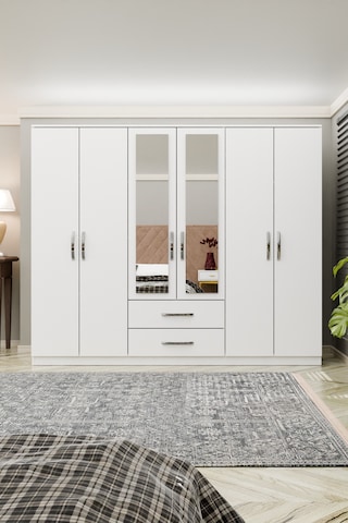 Metalia Gm 033 Delüx 6 Kapılı 2 Çekmeceli Aynalı Gardrop Dolap