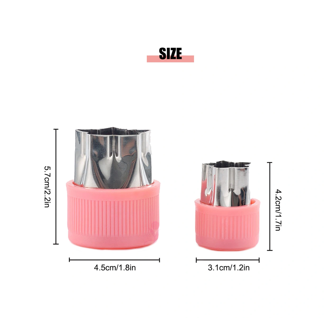 Dofolink Pembe Ve Mor Renkli Paslanmaz Çelik Meyve Sebze Kesici, Yemek Deco Aracı, Bebek Beslenme Ve Parti İçin Farklı Şekiller Küçük Ve Büyük Yeşil - Pembe - Mor