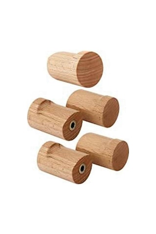 Ahşap Askılık  Duvar Kancaları Duvar Dekoru Estetik, Şapka Havlu İçin Uygun Ağır Hizmet Tipi Askılar 5 Adet Çok Renkli