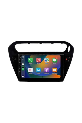 Aln Peugeot 301 Siyah 2012-2022 8gb Ram 128gb Hafıza 8 Çekirdek Carplay Android Multimedya 9"