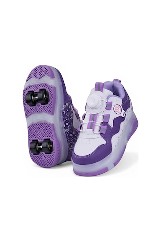 Tuğba Ortopedi 0703 Çocuk Işıklı Tekerlekli Sneaker Mor