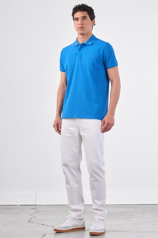Dufy Saks Düz Erkek T-shirt - Slim Fit Saks