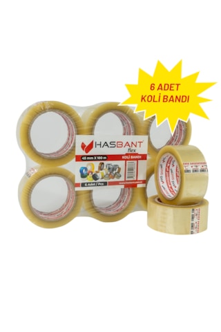 Has Bant Flex 45mmx100m Koli Bandı - 6 Adet 6 Adet