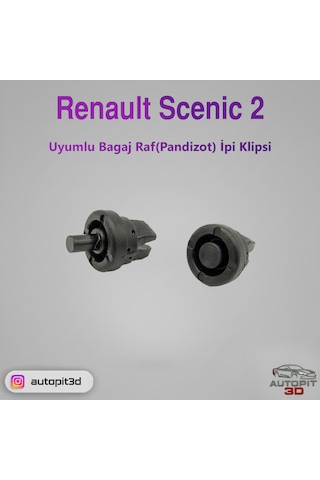 Renault Scenic 2 Uyumlu Bagaj Rafı Pandizot İpi Klipsi
