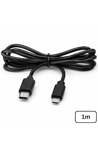 6003 Type C To Mikro Micro Usb Şarj Ve Data Ara Kablosu 1 Metre