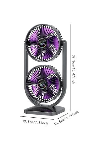 F-22 Çift Kanatlı Vantilatör Şarjlı Masaüstü Farklı Yönlere Ayarlanabilir Soğutucu Fan 3 Kademe Hız Ayarlı Serinletici Mini Klima Hava Soğutucu Fan 3000mah Batarya Type C Girişli