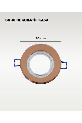 Rose Gold Gu10 Uyumlu Cam Spot Kasa 2 Adet Dekoratif Gömme Tavan Uyumlu Şeffaf