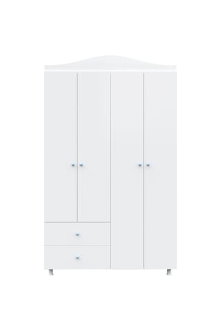 Angel Mavi Kulplu 5 Bölmeli 2 Çekmeceli Gardrop