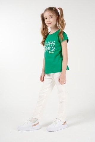 Brz Kids Baskılı Kız Çocuk Kısa Kollu T-Shirt Yeşil