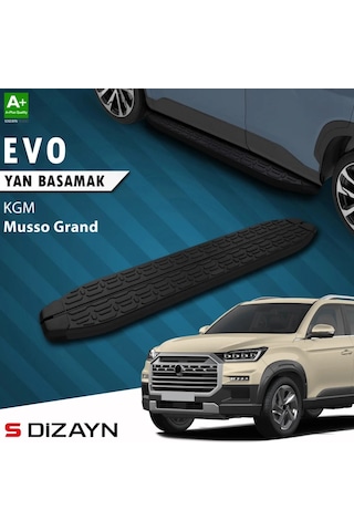 S-dizayn Kgm Musso Grand Evo Siyah Yan Basamak 213 Cm 2026 Üzeri A+ Kalite