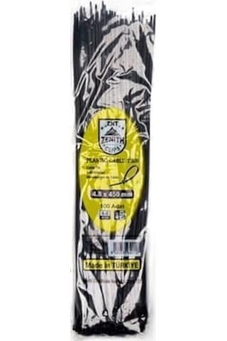 4,8x450 Siyah Kablo Bağı & Plastik Kelepçe & Cırt Kelepçe 100 Adet Paket