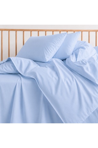 Lief Home %100 Pamuklu Sertifikalı Bebek Nevresim Takımı 100x150 63 Tel Dokuma Kutulu Gönderim Açık Mavi