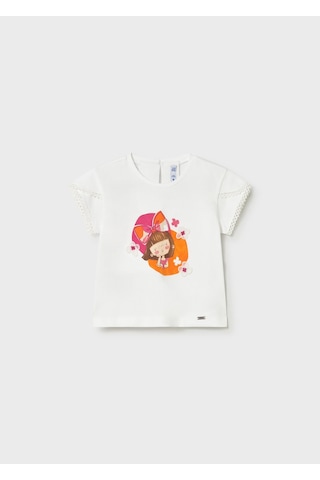 Mayoral Kız Bebek Baskılı Tshirt Beyaz