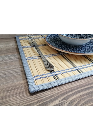 Amerikan Servis Hasır Dikdörtgen Mavi Renk 30x40 Cm Mavi