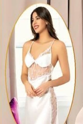 Xses 1005 Kadın Ekru Dantelli Saten 6 Lı Takım Ekru