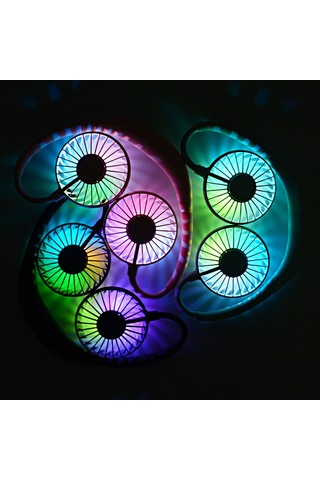 Symbee Gs-x8 Kol Serbestleştirici Koku Ve Işık Özellikli 3 Vitesli Portatif Boyun Fanı Pembe, Şarjlı Batarya