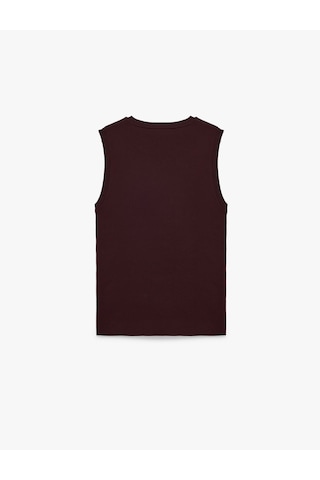 Koton Regular Fit Kolsuz Bisiklet Yaka Triko Bluz Bordo 7wak30029ht