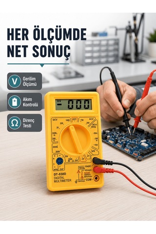 Shnstore Profesyonel Dijital Multimetre Volt Amper Direnç Ölçümü Yeni Nesil Shntknd0720