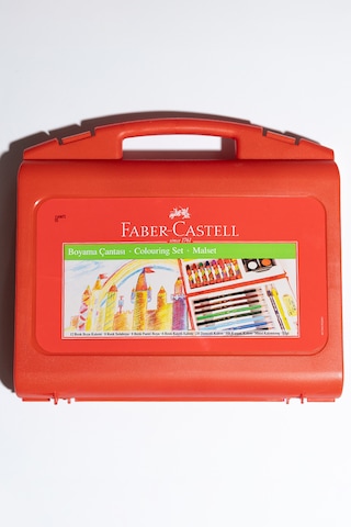 Faber-Castell Boyama Çantası, 36 Parça,Boya Kalemi,Suluboya,Pastel ve Keçeli Kalem, Kalemtıraş, Silgi,kurşun Kalem