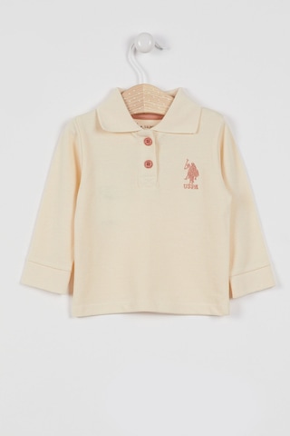 U.S. Polo Assn. U.S. Polo Assn Lisanslı Classic Fildişi Bebek Uzun Kol Yakalı Sweatshirt Fildişi