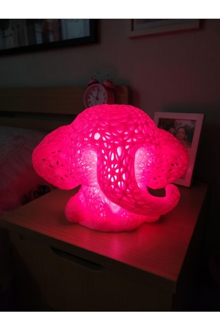 Sevimli Fil Çocuk Odası Gece Lambası 3d Tasarım Led Işıklı Masaüstü Mesh Dekor Hediyelik Pembe