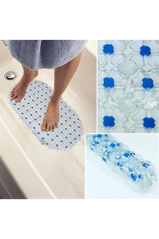 Banyo Duş İçi Kayma Düşme Önleyici Kaydırmaz Paspas 63 x 36 cm As Şeffaf