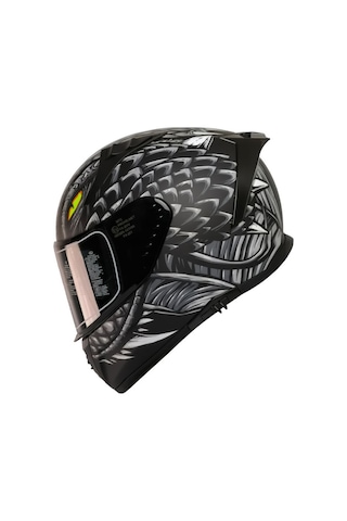 Motoanl Motosiklet Ece 22.r06 Sertifikalı Double Vizör Full Face Kask Draglax Grey Siyah - Gri