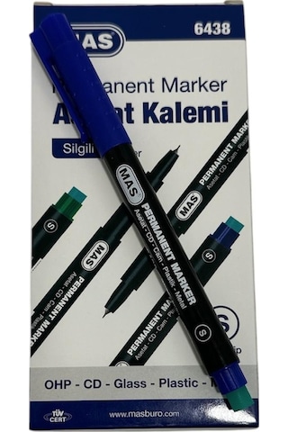 Mas Permanent Cd Kalemi S Mavi 12 Adet Mavi