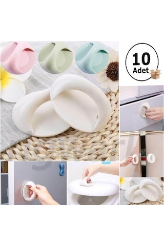 10 Adet Çok Amaçlı Yapışkanlı Mobilya Klozet Dolap Cam Çekmece