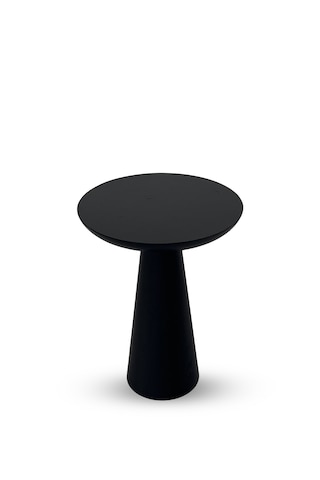 2'li Zigon Mantar Sehpa Mushroom Masif Ahşap Modern Yan Sehpa Takımı Siyah