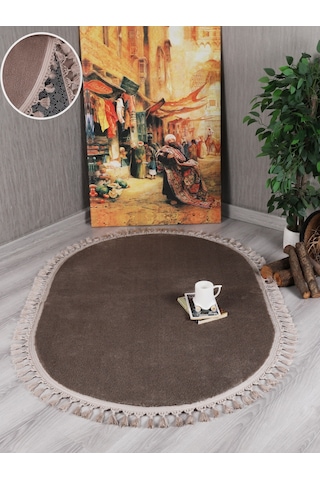 My Evilla Modern Dekoratif Örgü Saçaklı Simirna Peluş Halı Yolluk 001