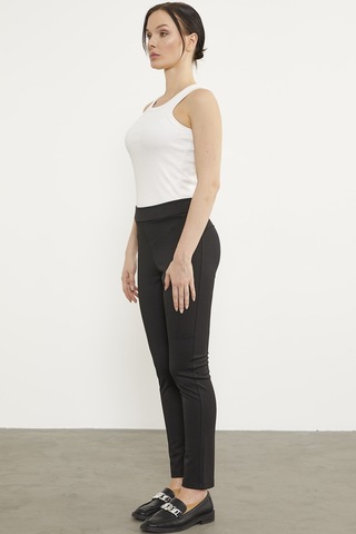 Beli Lastikli Parça Detaylı Tayt - Siyah 001