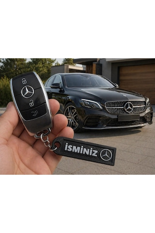 İsimli Mercedes Anahtarlık , Kişiye Özel - Hediyelik İsimli Araç Logolu Anahtarlık - İsimli Mercedes