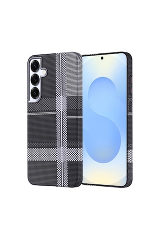 Zore Samsung Galaxy Uyumlu S25 Plus Kılıf Magsafe Şarj Özellikli Karbon Fiber Görünümlü Omsy Nekst Kapak - Siyah