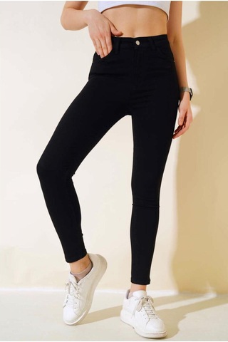 St.poll Likralı Yüksek Bel Skinny Fit Jeans Pantolon Siyah