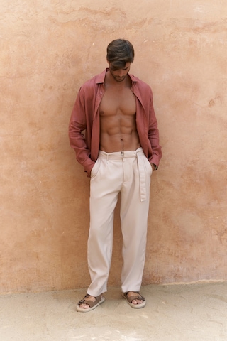 Mai Collection Lorenza Kemer Detay Bej Erkek Pantolon Bej